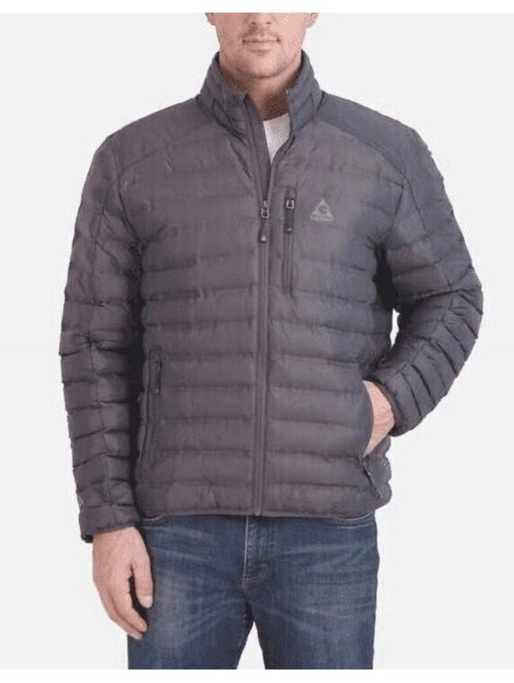 Gerry Men’s Quilted Puffer Full Zip Jacket Sz M Lightweight Insulated Gray